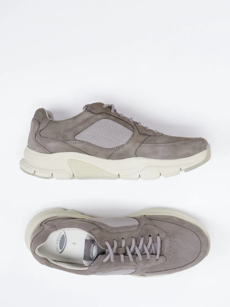 Pius Gabor – Sneaker aus Nubukleder in Taupegrau