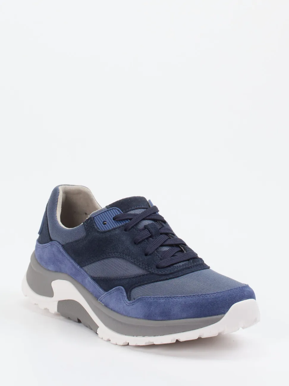 Pius Gabor – Sneaker aus Veloursleder und Mesh blau