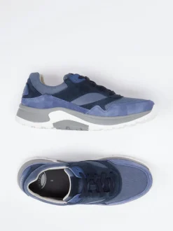 Pius Gabor – Sneaker aus Veloursleder und Mesh blau
