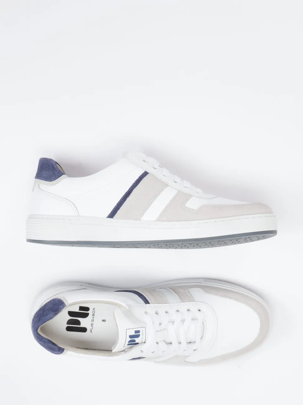 Pius Gabor – Sneaker aus Velour- und Glattleder Weiß