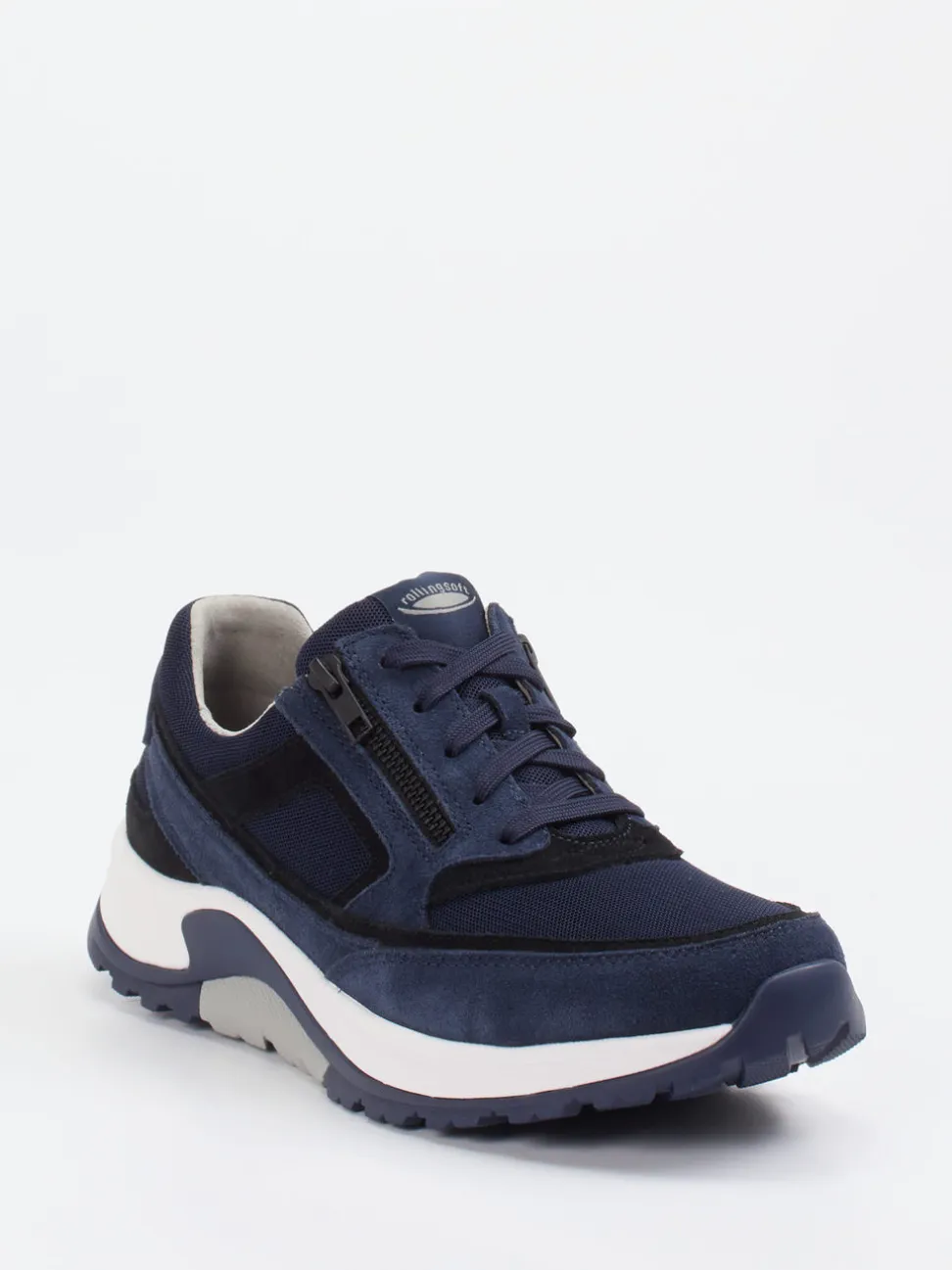 Pius Gabor – Sneaker aus Veloursleder und Mesh marineblau