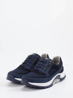 Pius Gabor – Sneaker aus Veloursleder und Mesh marineblau