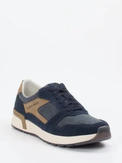 Pius Gabor – Sneaker aus Veloursleder und Mesh blau