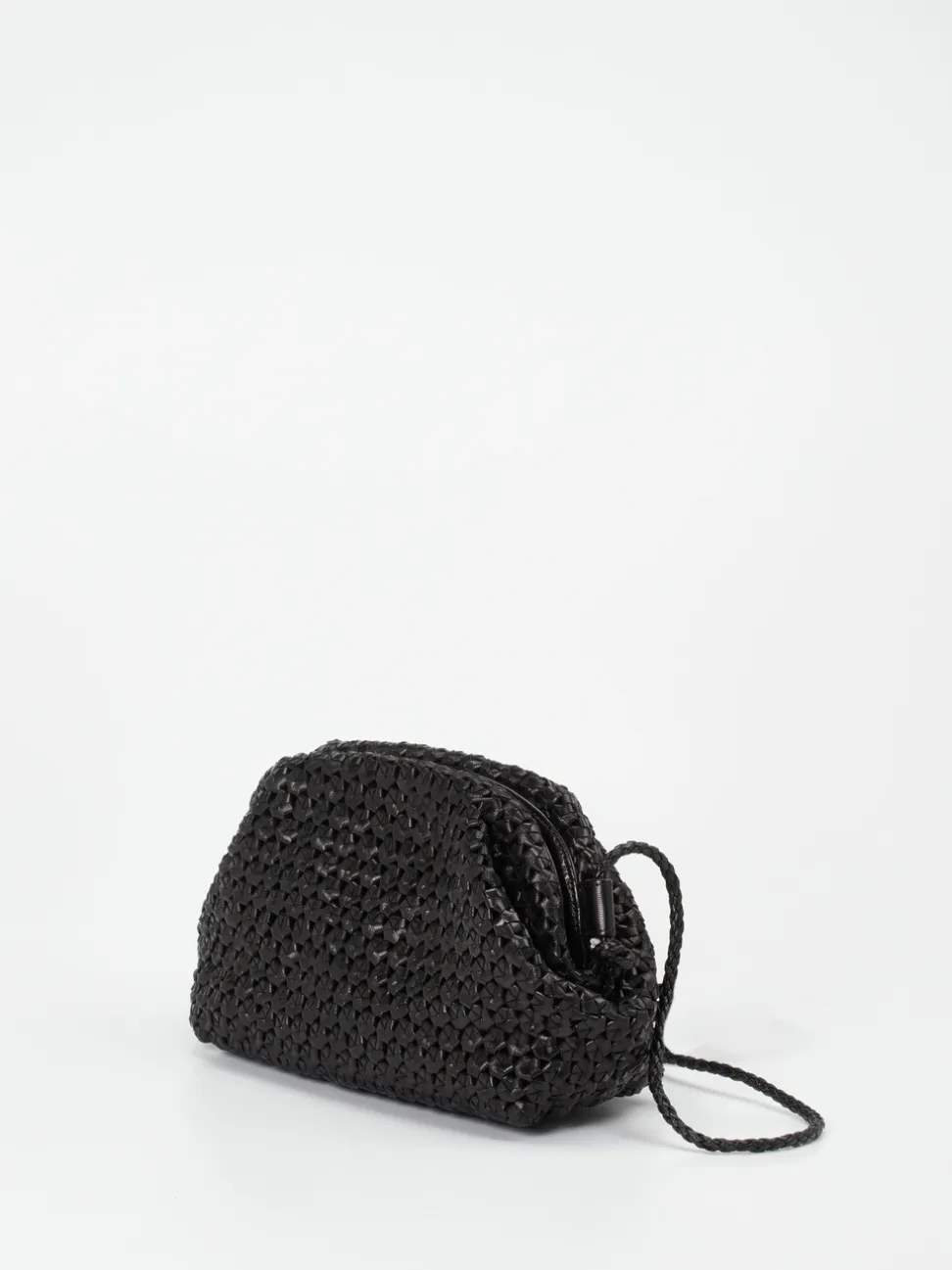 Pons Quintana – Abendtasche aus Flechtleder schwarz