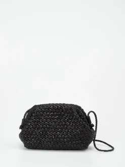 Pons Quintana – Abendtasche aus Flechtleder schwarz