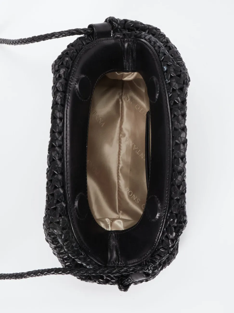Pons Quintana – Abendtasche aus Flechtleder schwarz