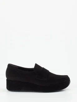 Pons Quintana – Plateau-Loafer aus Veloursleder schwarz