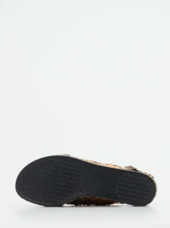 Pons Quintana – Plateau-Sandalen aus Flechtleder kupfer