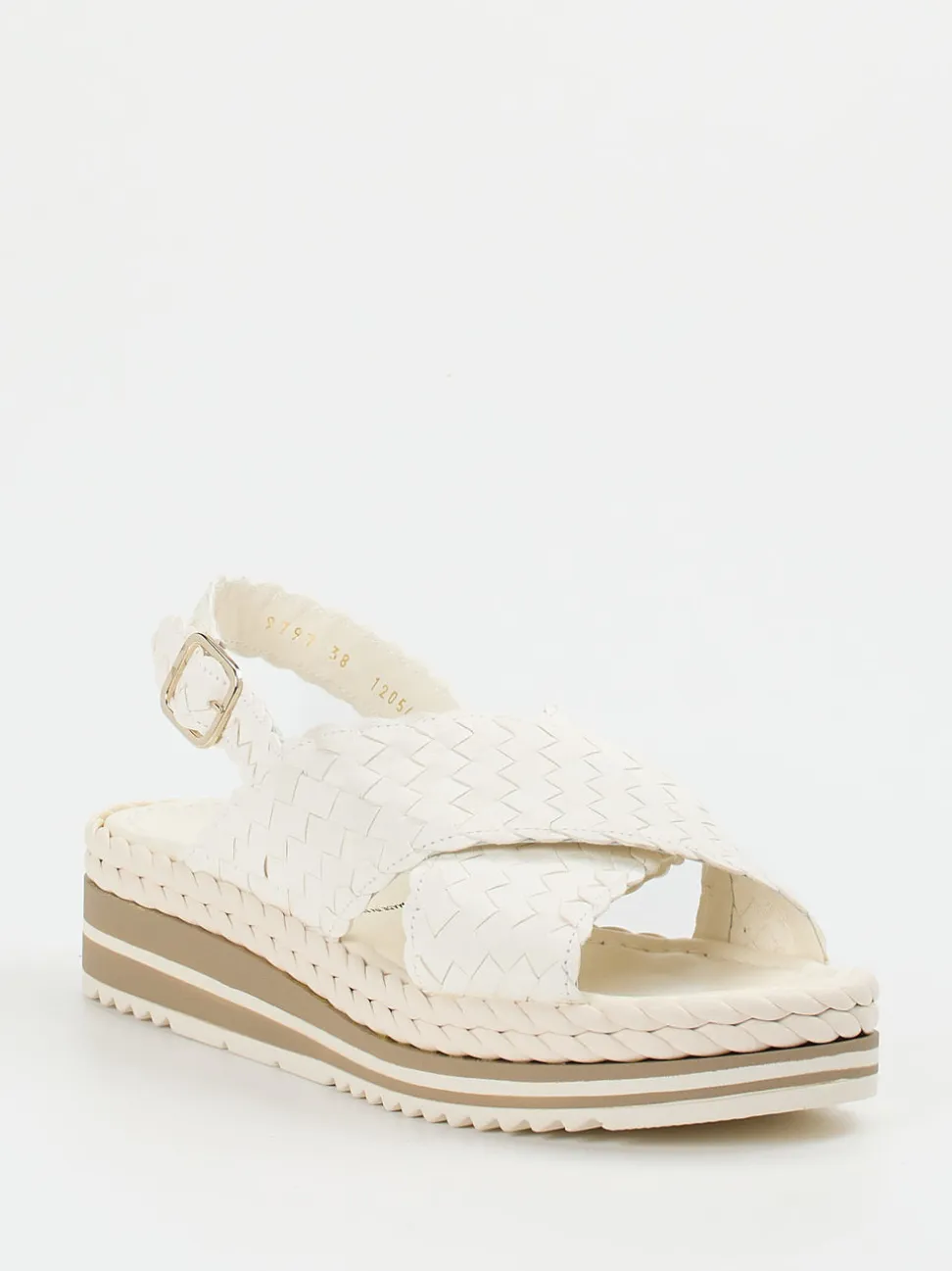 Pons Quintana – Plateau-Sandalen aus Flechtleder beige