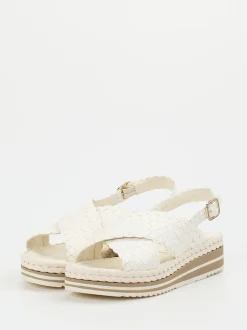Pons Quintana – Plateau-Sandalen aus Flechtleder beige