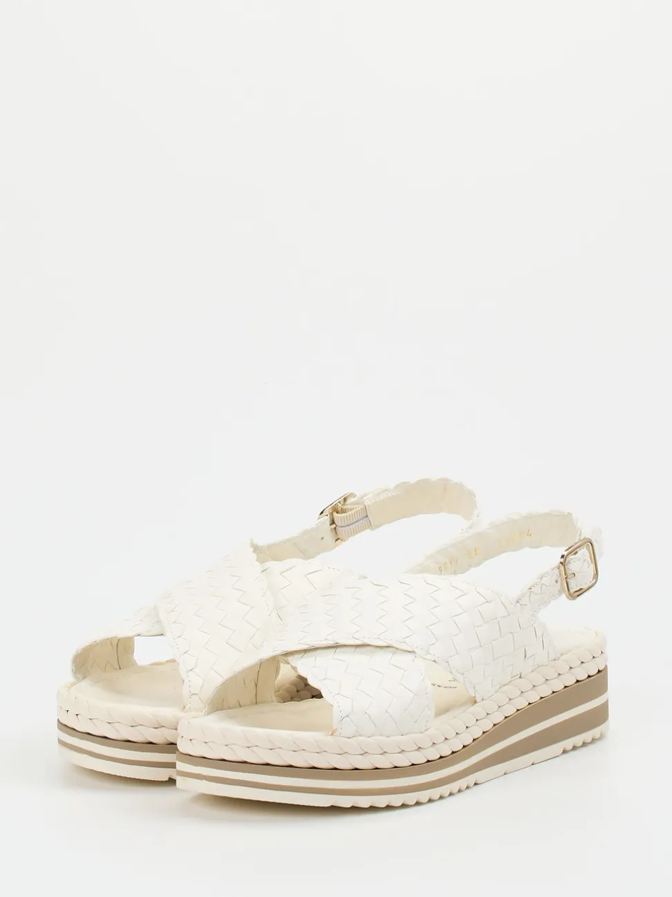 Pons Quintana – Plateau-Sandalen aus Flechtleder beige