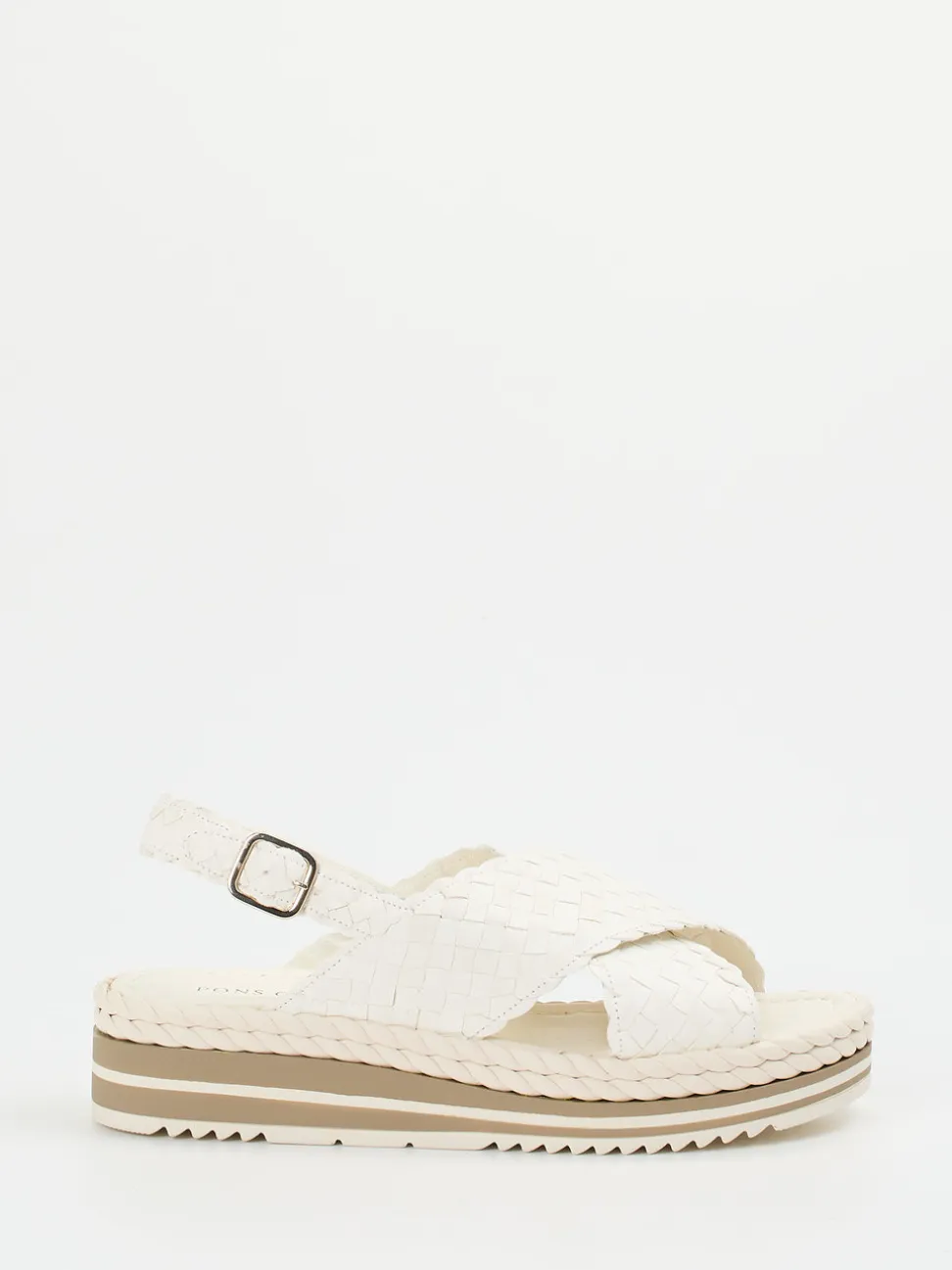 Pons Quintana – Plateau-Sandalen aus Flechtleder beige