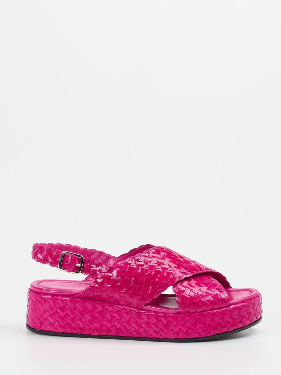 Pons Quintana – Plateau-Sandale aus Flechtleder Fuchsia