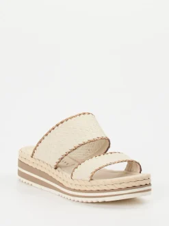 Pons Quintana – Plateau-Sandalen aus Flechtleder Creme