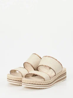 Pons Quintana – Plateau-Sandalen aus Flechtleder Creme