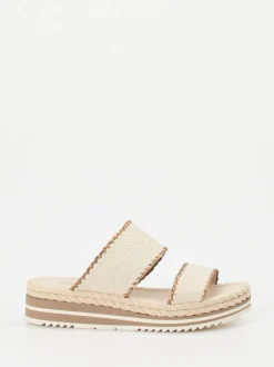 Pons Quintana – Plateau-Sandalen aus Flechtleder Creme