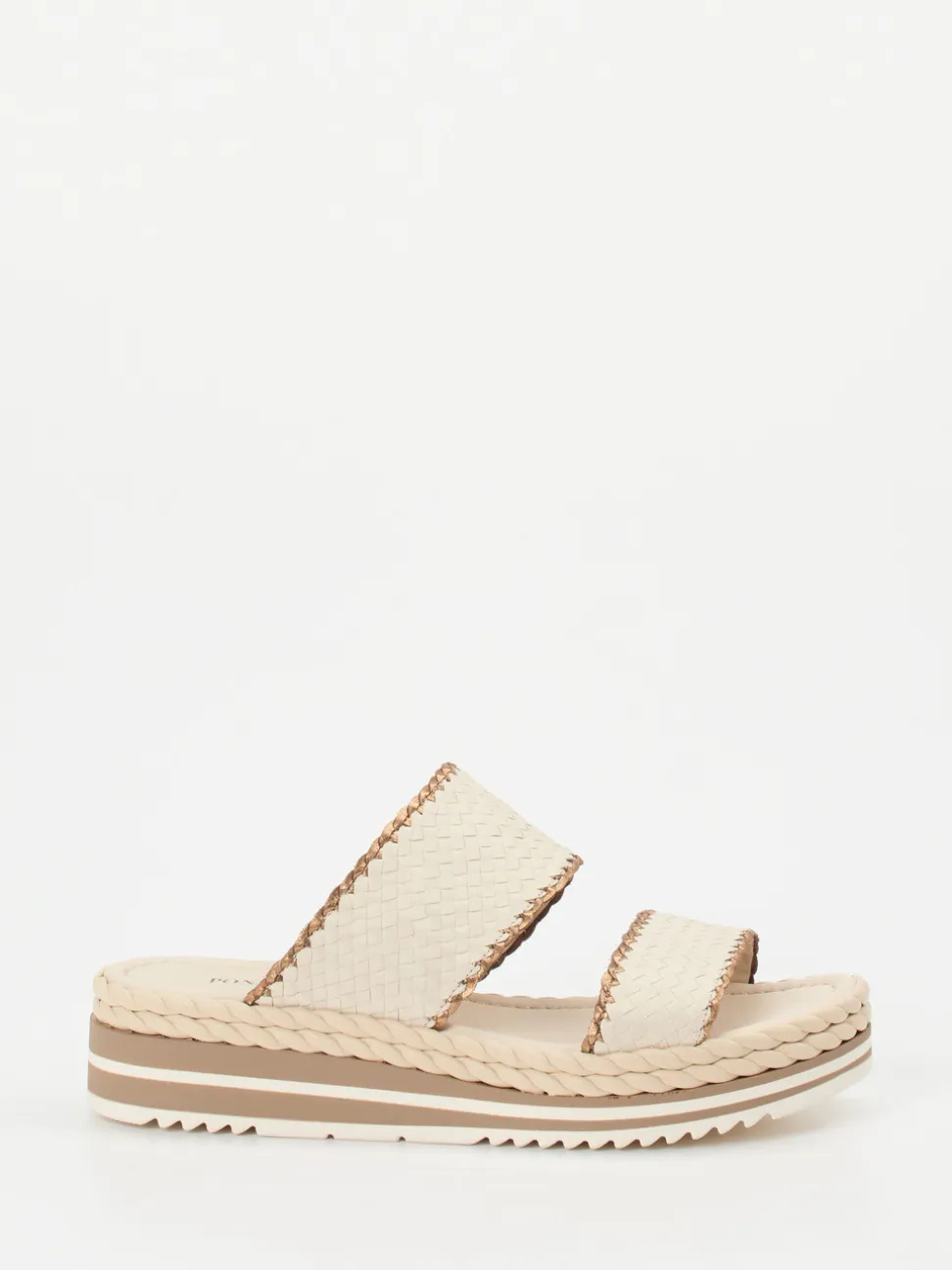 Pons Quintana – Plateau-Sandalen aus Flechtleder Creme
