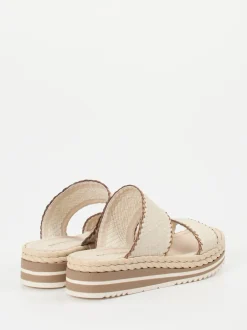 Pons Quintana – Plateau-Sandalen aus Flechtleder Creme