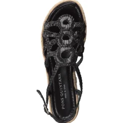 Pons Quintana – Plateau-Sandalen aus Flechtleder schwarz
