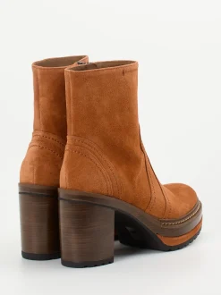 Pons Quintana – Plateau-Stiefeletten aus Veloursleder Cognac