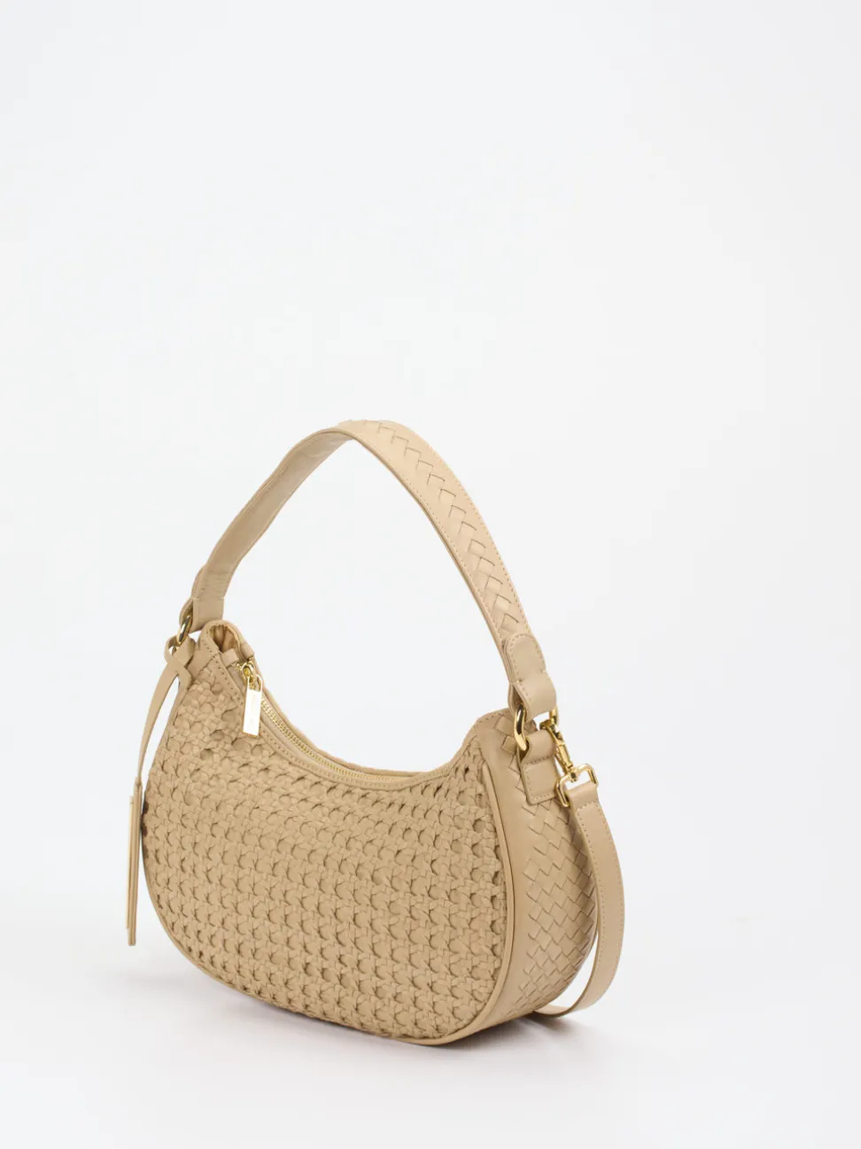 Pons Quintana – Schultertasche aus Textil mit Flechtstruktur