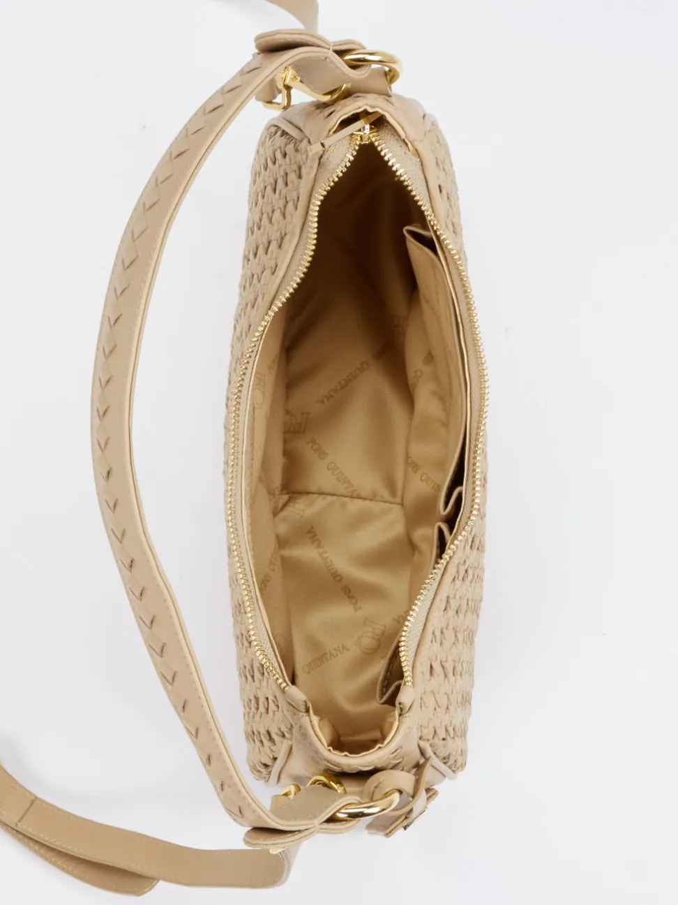 Pons Quintana – Schultertasche aus Textil mit Flechtstruktur