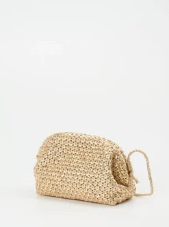Pons Quintana – Schultertasche aus Flechtleder Gold