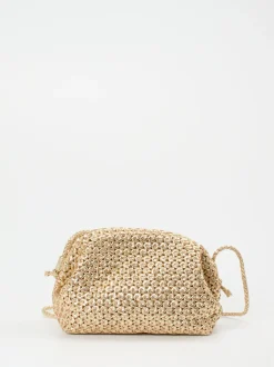 Pons Quintana – Schultertasche aus Flechtleder Gold