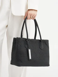 Pons Quintana – Shopper aus Flechtleder schwarz