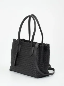 Pons Quintana – Shopper aus Flechtleder schwarz