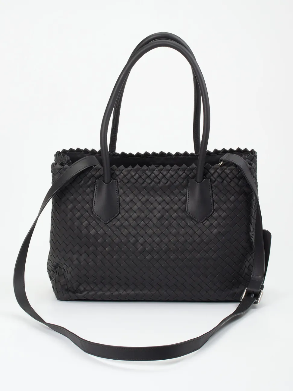 Pons Quintana – Shopper aus Flechtleder schwarz