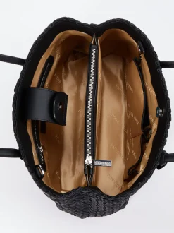 Pons Quintana – Shopper aus Flechtleder schwarz
