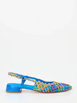 Pons Quintana – Slingpumps aus Flechtleder multicolor