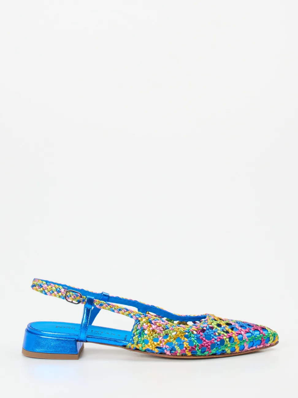 Pons Quintana – Slingpumps aus Flechtleder multicolor