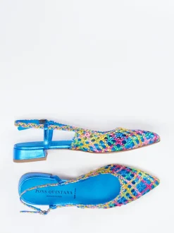 Pons Quintana – Slingpumps aus Flechtleder multicolor