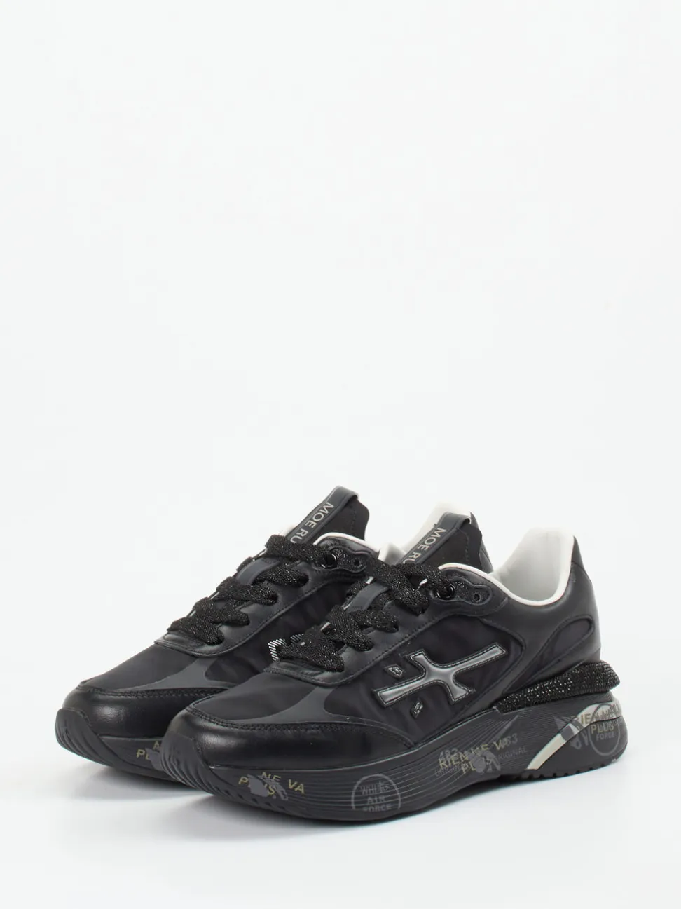 Premiata – Chunky Sneaker aus Kalbleder und Nylon Schwarz