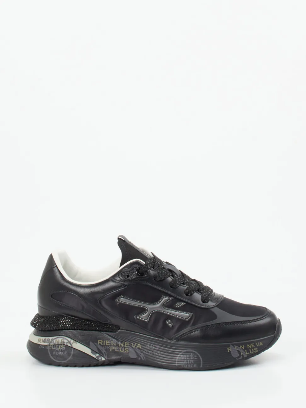 Premiata – Chunky Sneaker aus Kalbleder und Nylon Schwarz