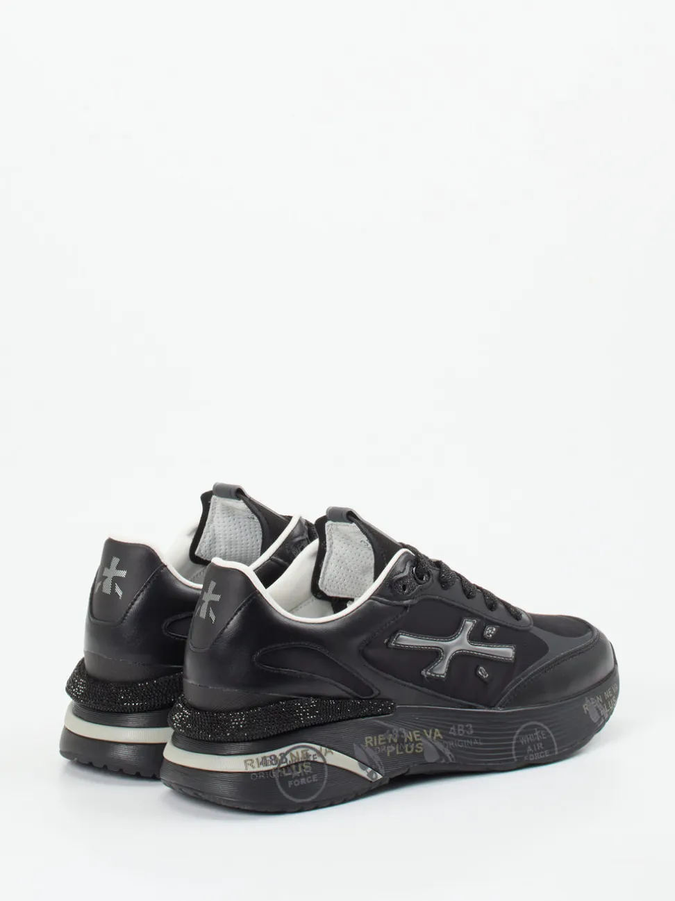 Premiata – Chunky Sneaker aus Kalbleder und Nylon Schwarz