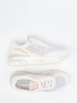 Premiata – Chunky Sneaker aus Veloursleder in Pastell