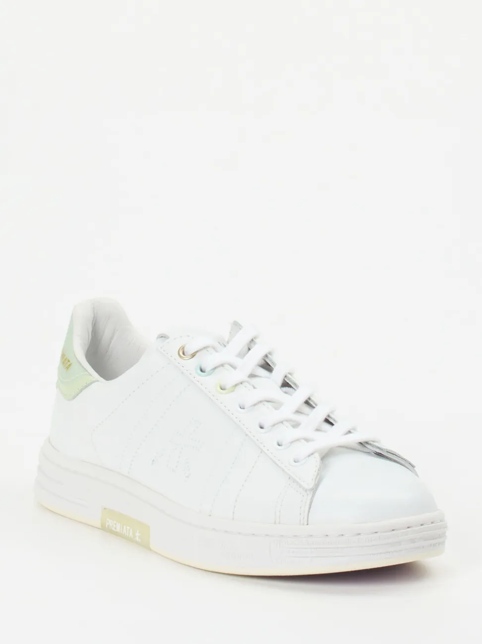 Premiata – Low-Top Sneaker aus Kalbleder weiß