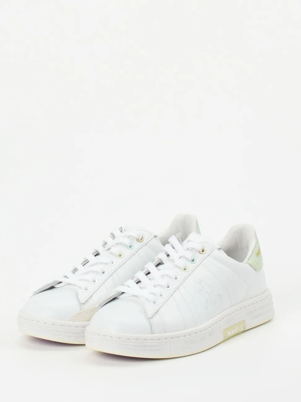 Premiata – Low-Top Sneaker aus Kalbleder weiß