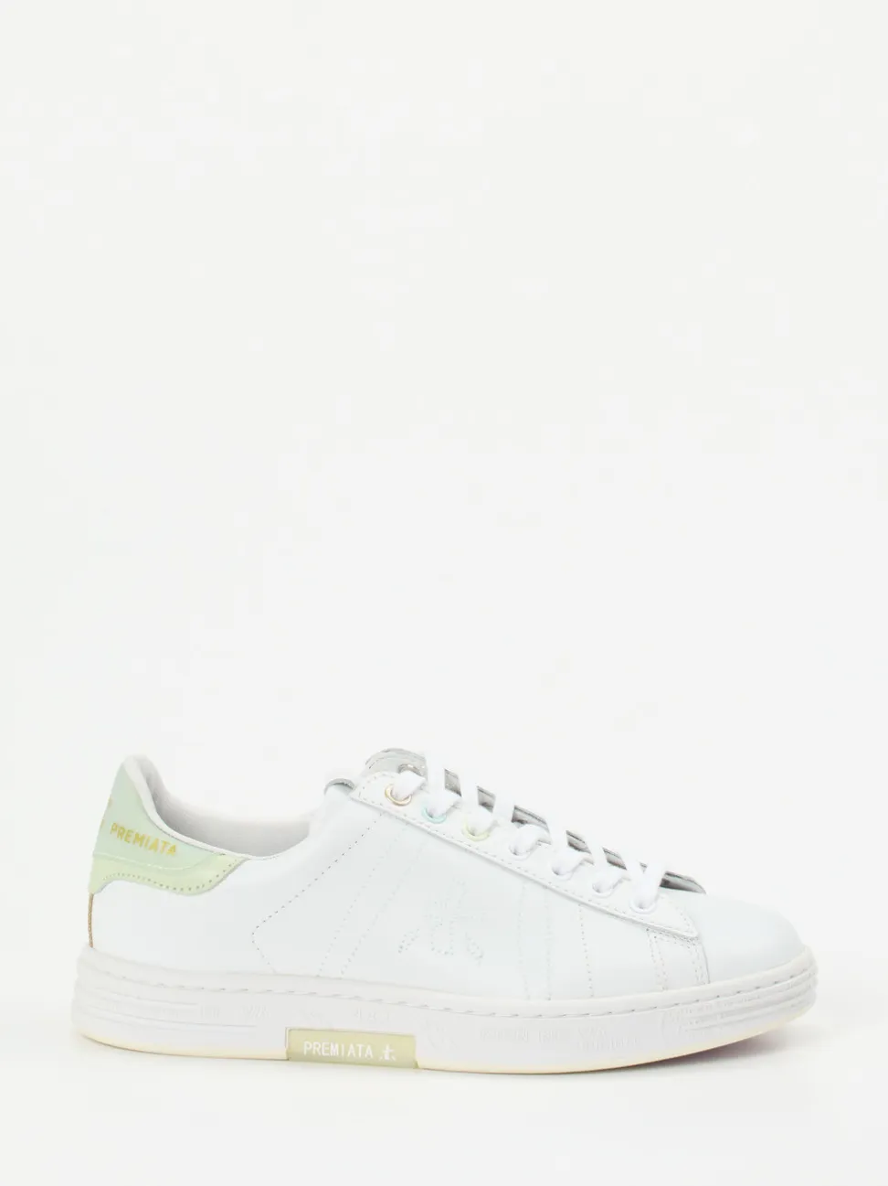 Premiata – Low-Top Sneaker aus Kalbleder weiß