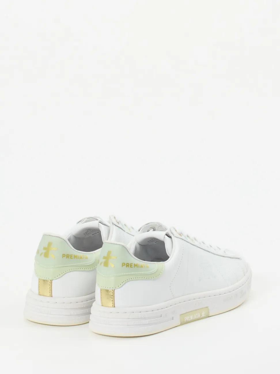Premiata – Low-Top Sneaker aus Kalbleder weiß