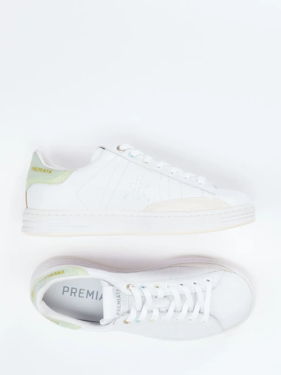 Premiata – Low-Top Sneaker aus Kalbleder weiß