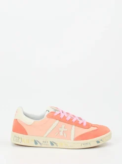 Premiata – Low-Top Sneaker aus Veloursleder lachsrosa