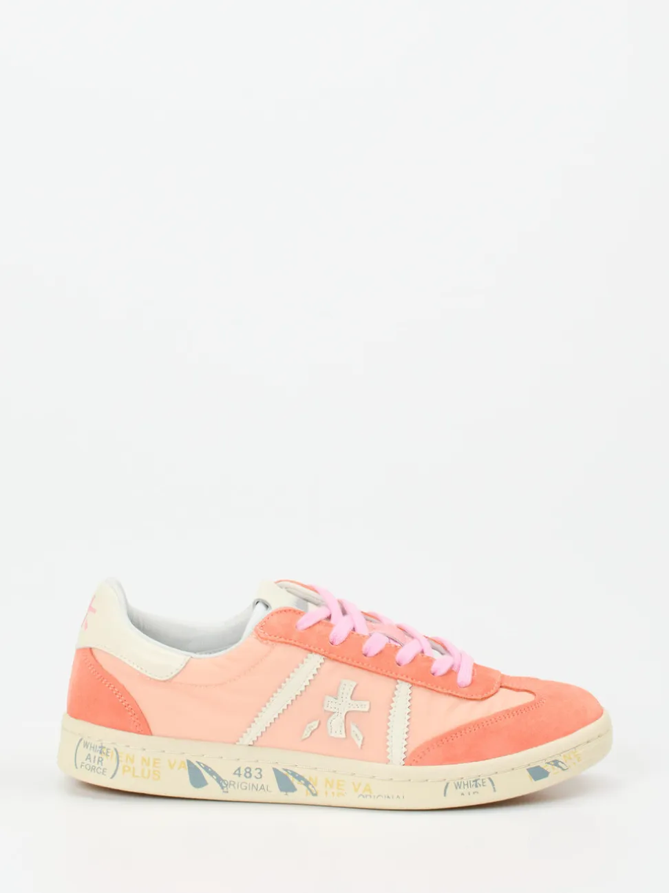 Premiata – Low-Top Sneaker aus Veloursleder lachsrosa