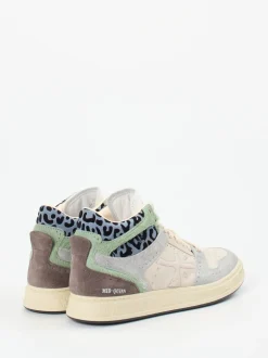Premiata – Mid-Top Sneaker aus Veloursleder cremebeige