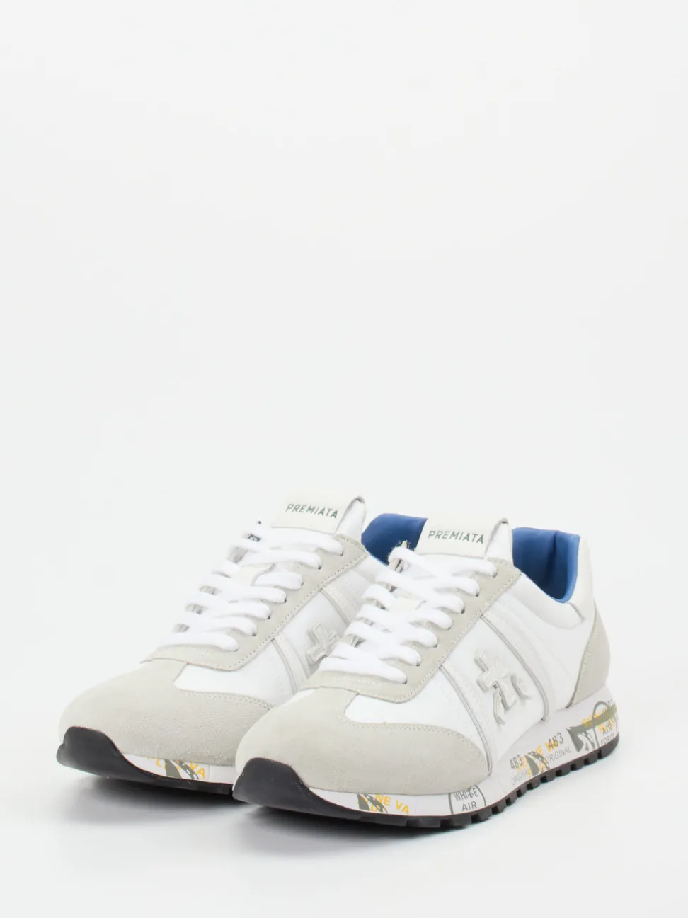 Premiata – Retro-Sneaker aus Veloursleder Weiß