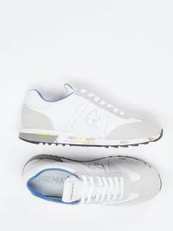 Premiata – Retro-Sneaker aus Veloursleder Weiß