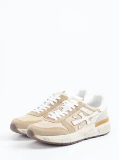 Premiata – Retro-Sneaker aus Veloursleder in Beige